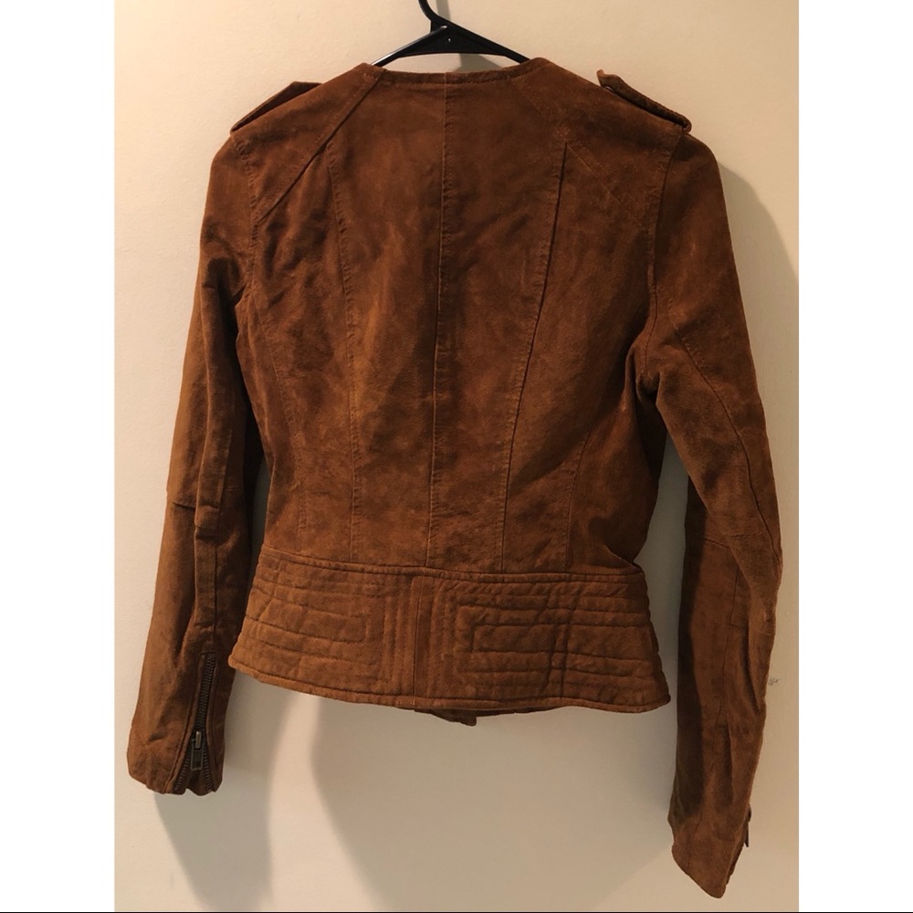 Blank NYC Brown Cognac Faux Suede Moto Jacket - Picture 4 of 5